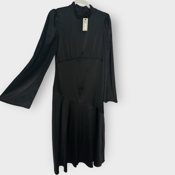 River Island Satin Highneck Split Midi Dress - Picture 6 of 8